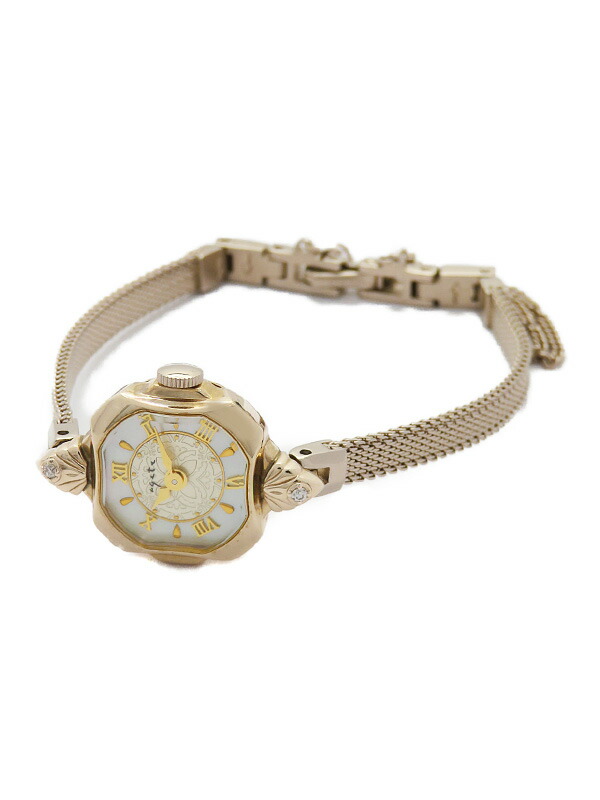 agete】アガット『クラシック スクエア ブレスレットウォッチ ダイヤ