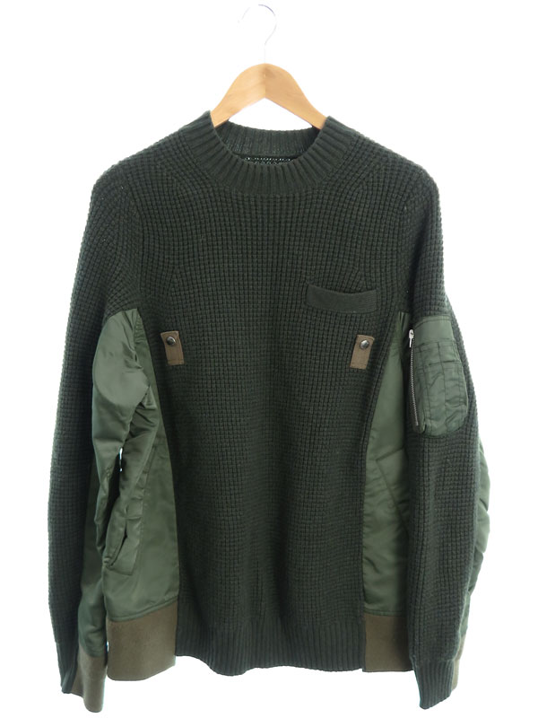sacai】サカイ『MA-1 ニット プルオーバー size2』SCM-031 メンズ 長袖