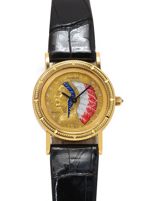CORUM】コルム『インディアンヘッド コインウォッチ ダイヤ