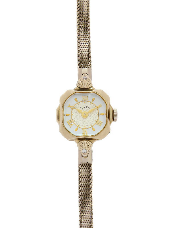 agete】アガット『クラシック スクエア ブレスレットウォッチ ダイヤ