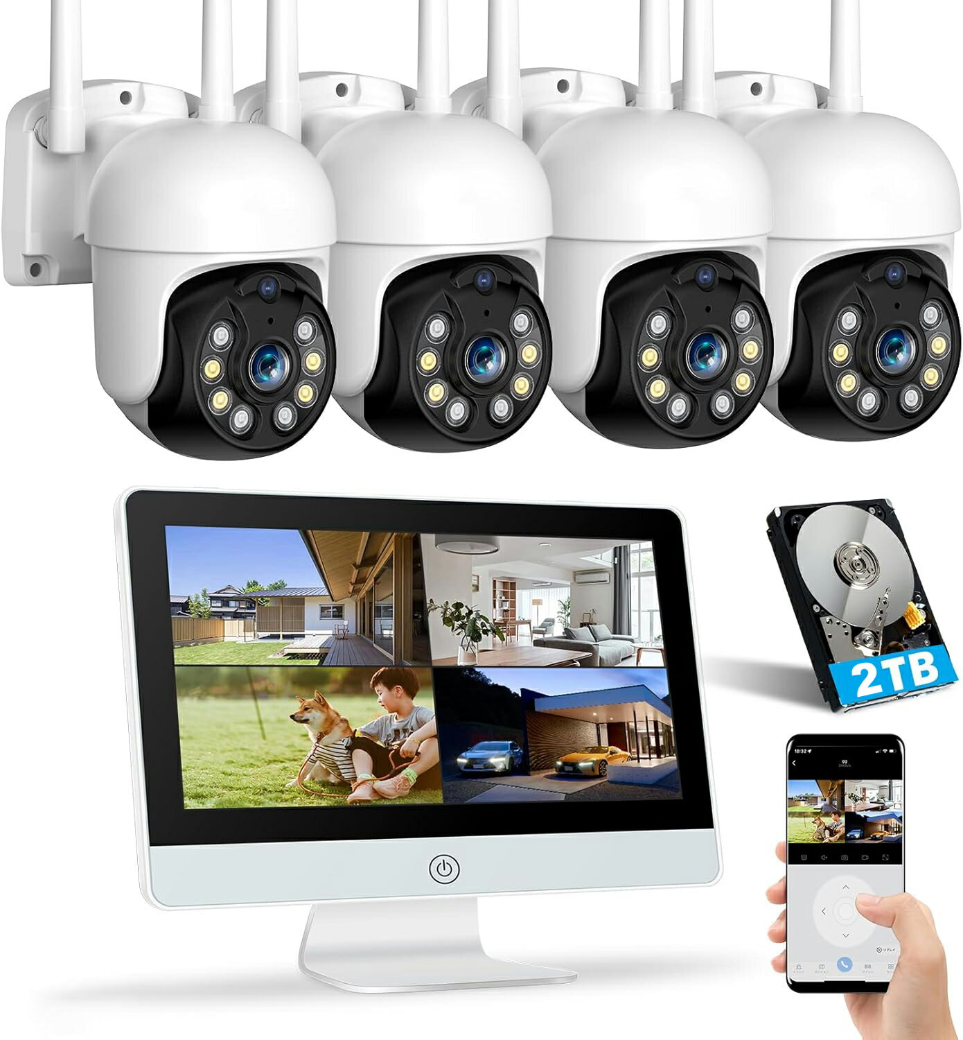 楽天市場】☆限定15％OFFクーポン！☆【4台セット・PTZ360°】防犯