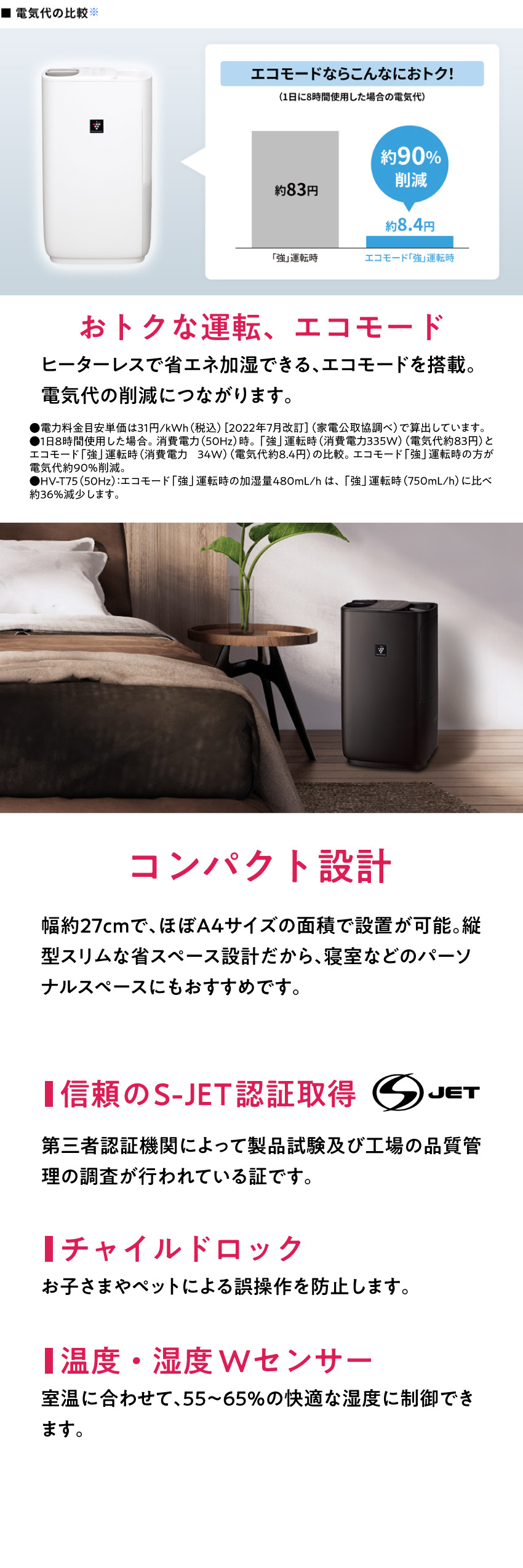 楽天市場】シャープ HV-T75 プラズマクラスター加湿器 （ホワイト系