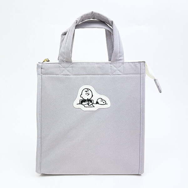 スヌーピー ＆チャーリーブラウン ランチトートバッグ グレー