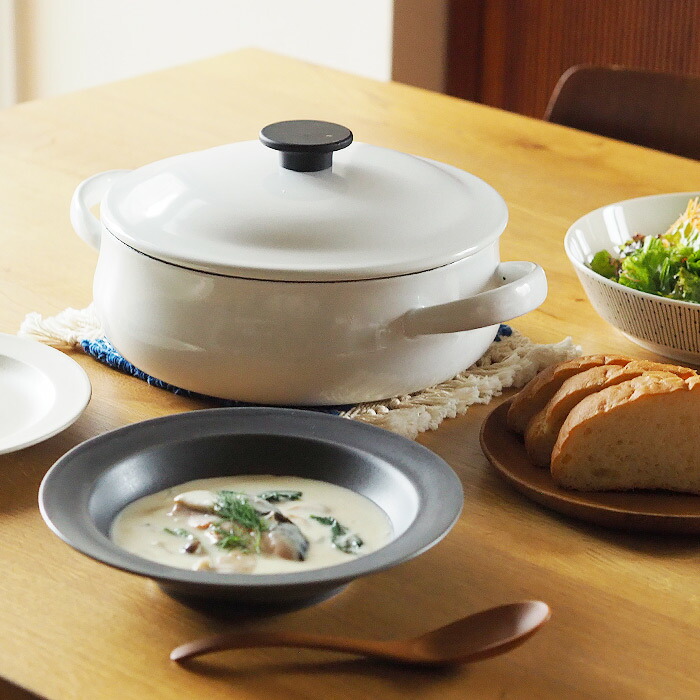 楽天市場】野田琺瑯 LUKE（ルーク） 浅型キャセロール 25cm ホワイト