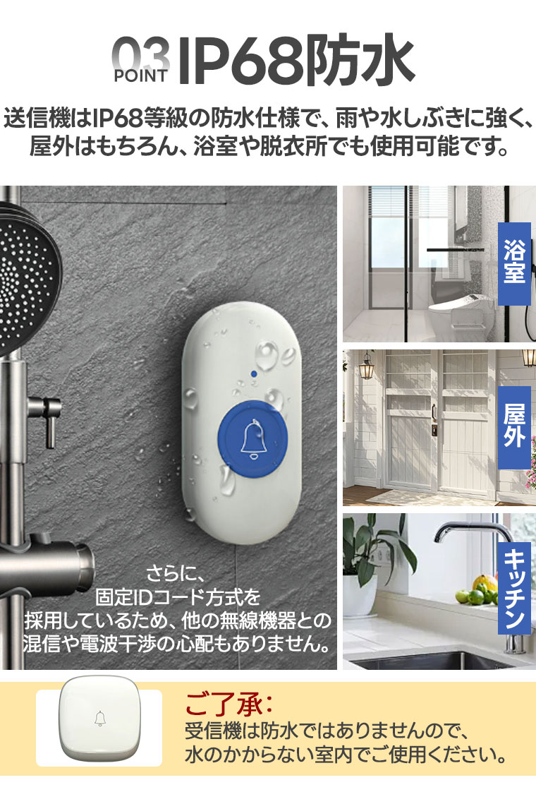 楽天市場】ワイヤレスチャイム ワイヤレスコール チャイム 呼び出し