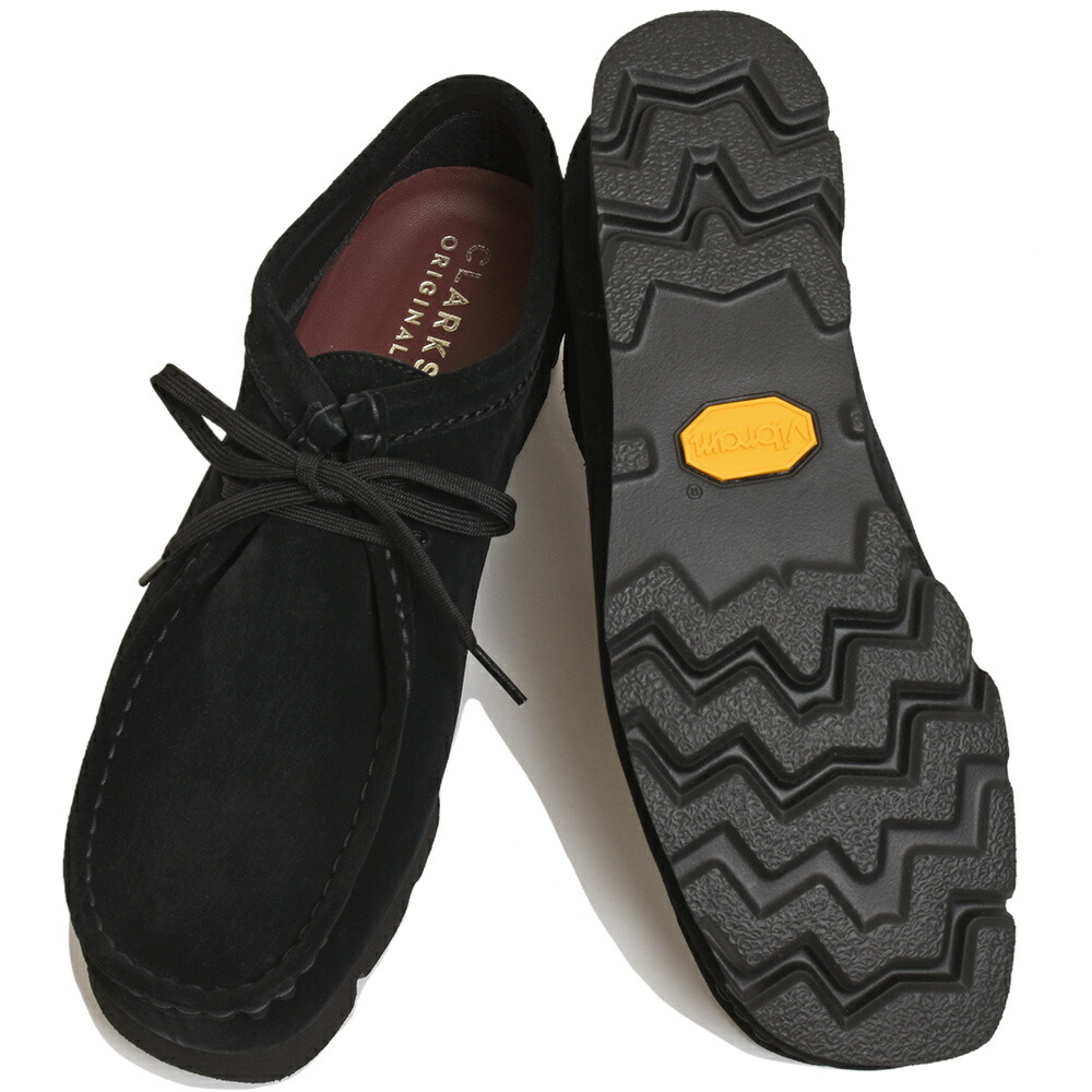 クラークス Clarks ワラビー 黒 ソール交換済 26.5 クラークス Clarks