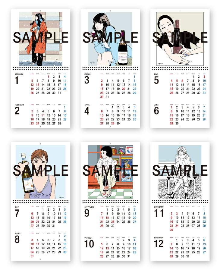 【貴重】江口寿史　リアルワインカレンダー 2019から2022 サイン入１つ 貴重】江口寿史 リアルワインカレンダー 2019から2022 サイン入1つ