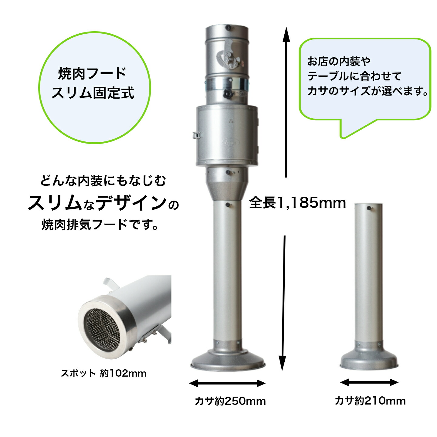 楽天市場】焼肉フード スリムタイプ固定式 : 浅井工業 焼肉フード