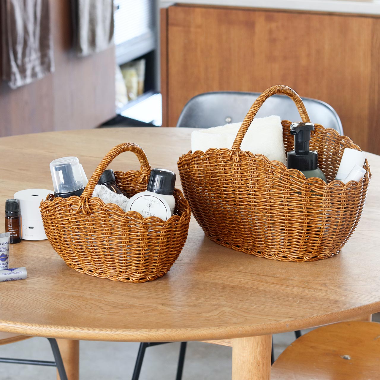 楽天市場】【公式】バスケット かご おしゃれ カゴ バスケット 持ち手