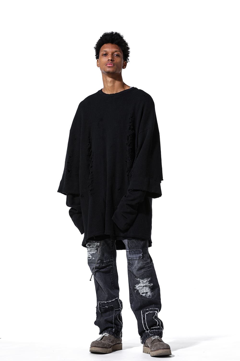 A.F ARTEFACT - ダメージレイヤードオーバーサイズトップス / Damage