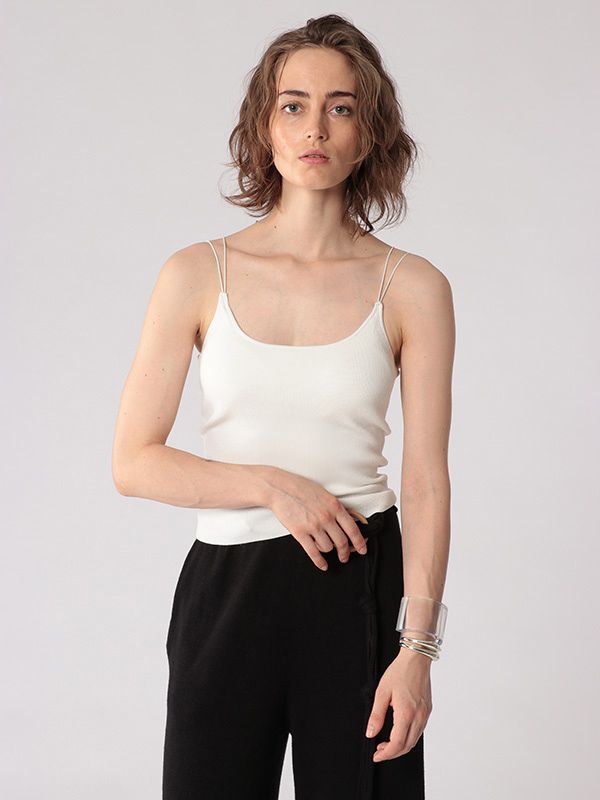 ETRE TOKYO - Wストラップカップインニットキャミ - BEIGE | ADDICT