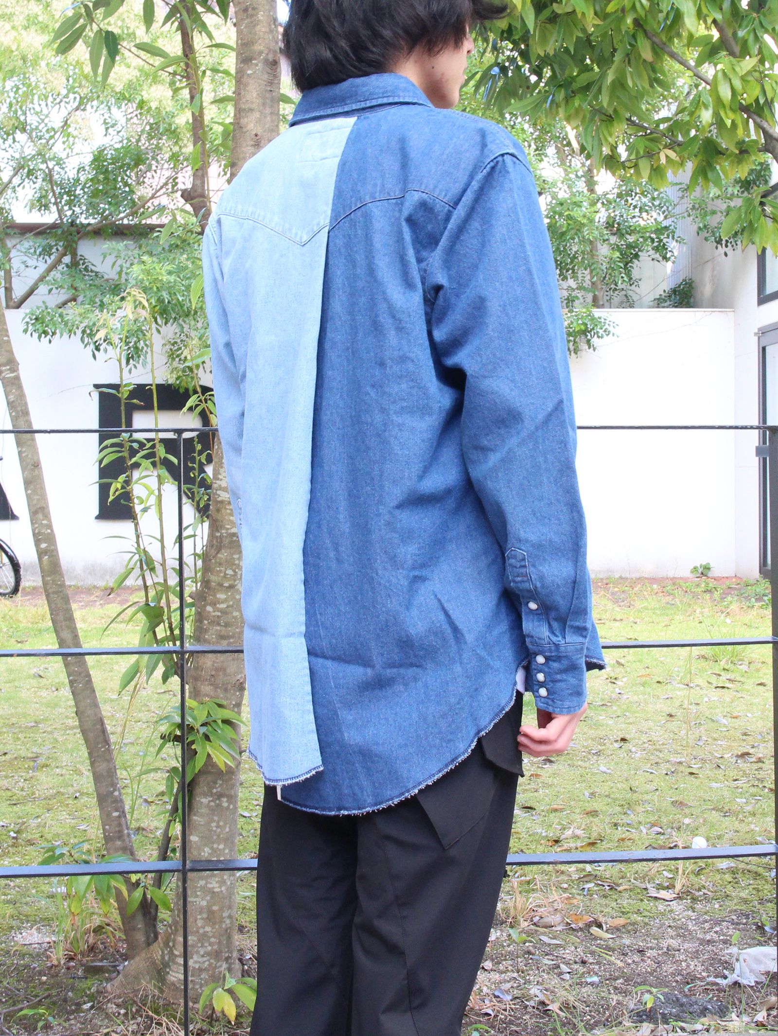 SEVEN BY SEVEN - 再構築アシンメトリーデニムシャツ | ADDICT WEB SHOP