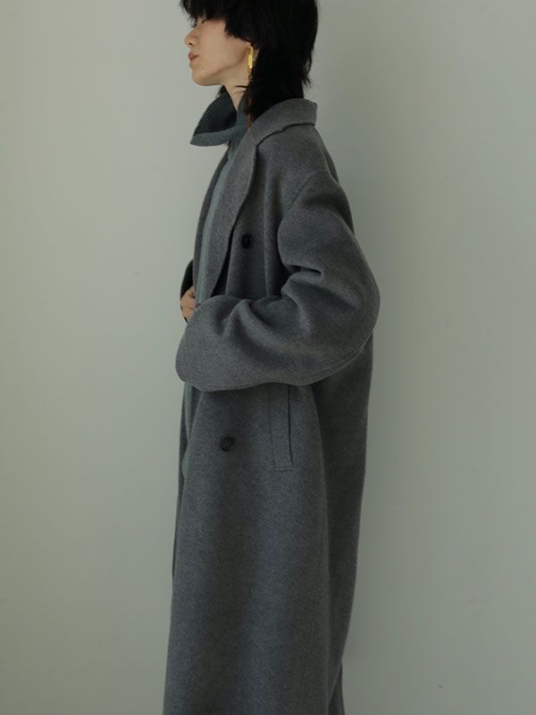 ETRE TOKYO - ダブルブレストリバーロングコート - GREY | ADDICT WEB SHOP