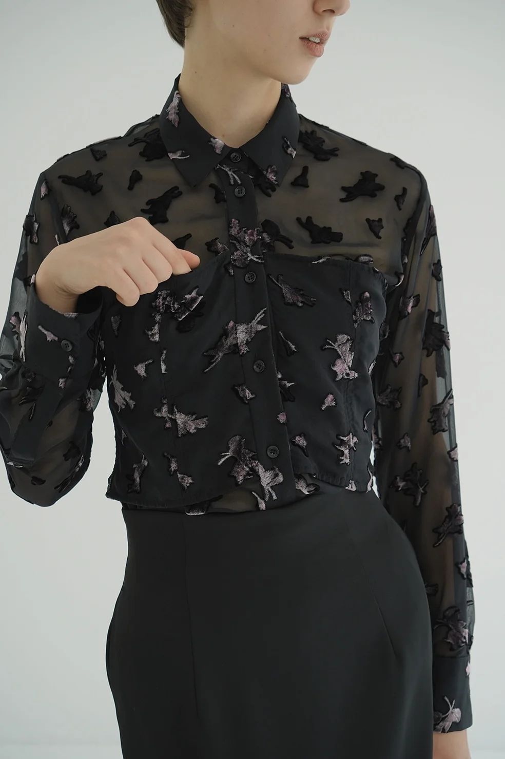 CLANE - オパールプリント ビスチェ付きシャツ - FLOWER OPAL BUSTIER