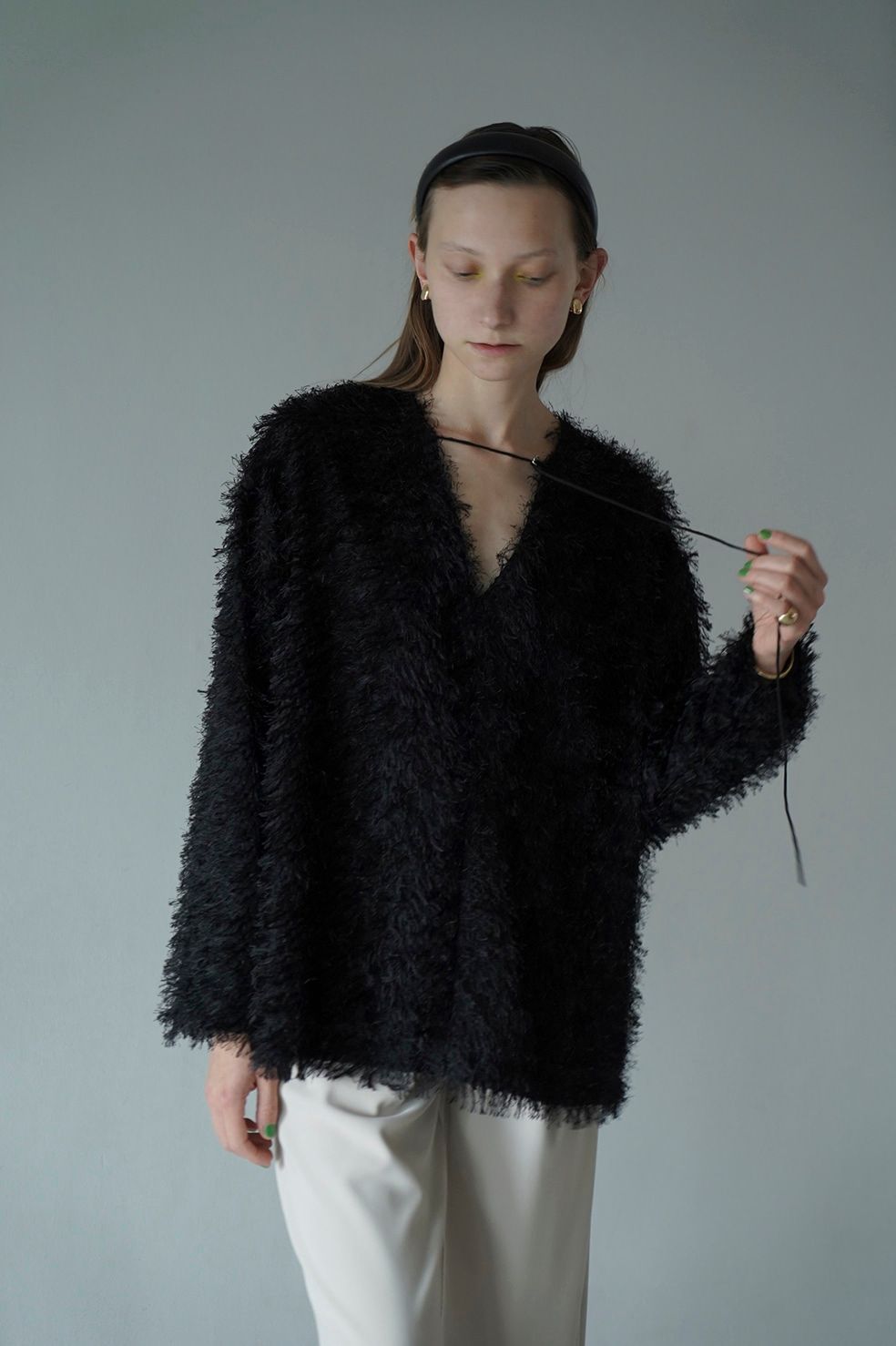 CLANE - ダブル フェイス フリンジ トップス - W FACE FREINGE TOPS