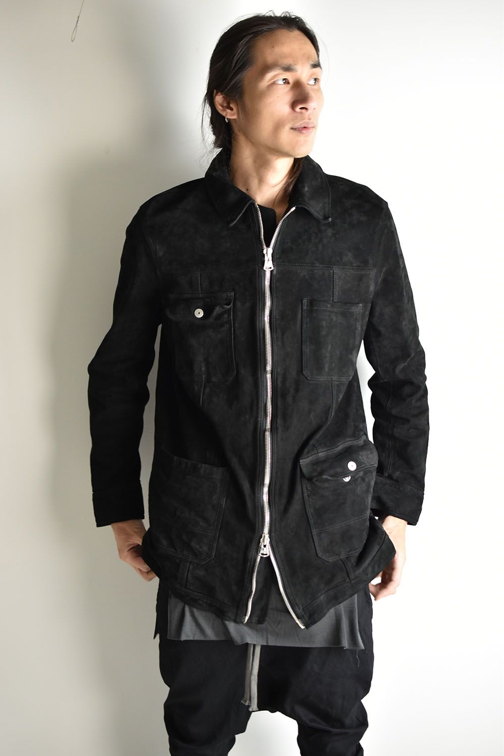 ISAMU KATAYAMA BACKLASH - Japan Calf Suede Coverall Blouson