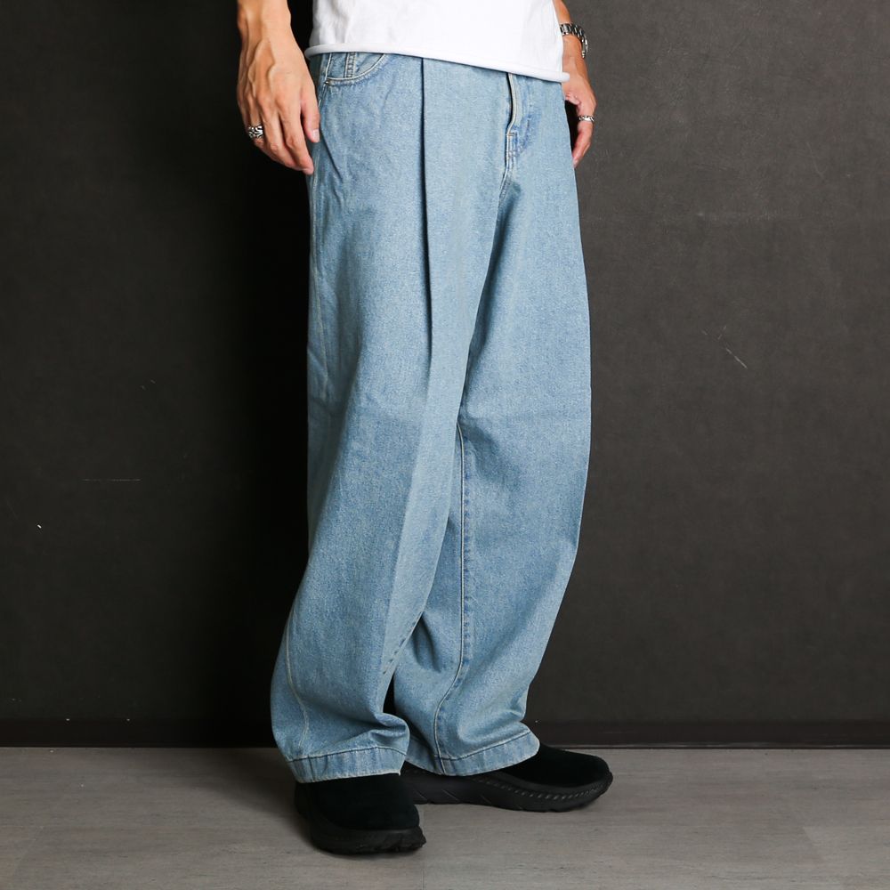 NEONSIGN - Wide denim slacks “Used” / N0344 | chemical conbination
