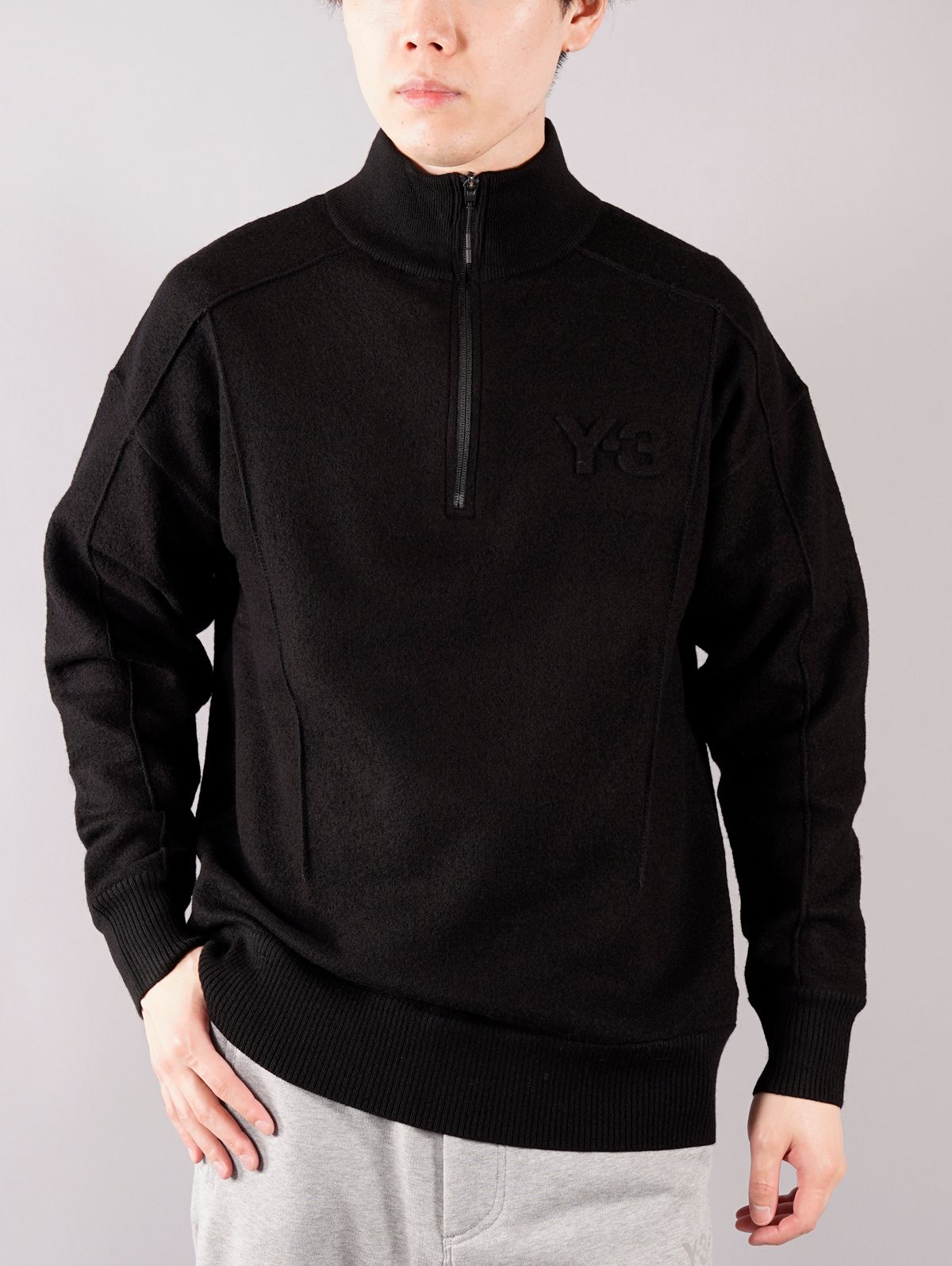 Y-3 - M CLASSIC MERINO BLEND HALF-ZIP ROLL NECK/ メンズ クラシック