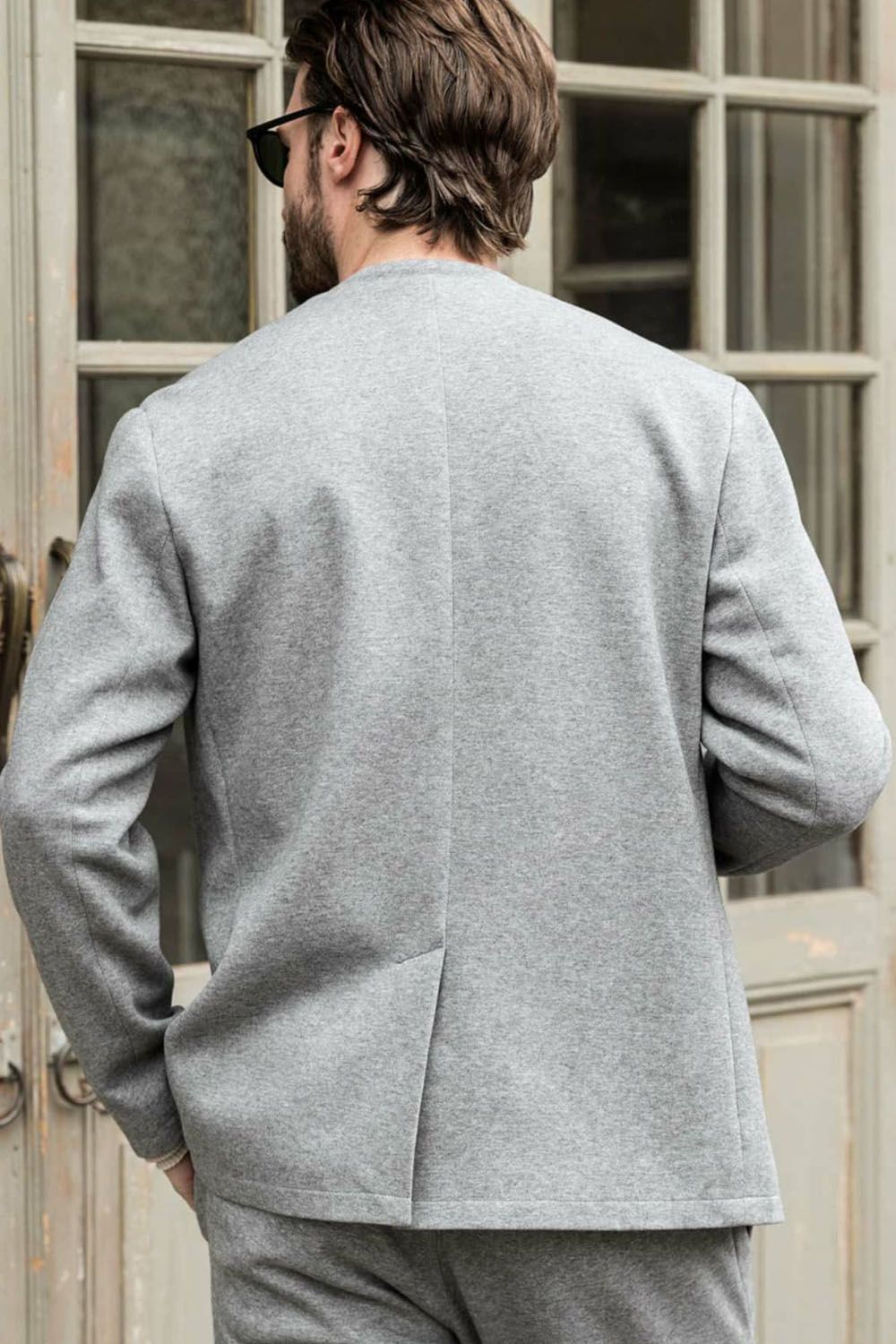 1PIU1UGUALE3 RELAX - COLLARLESS CUT AND SEW JACKET / ノーカラー