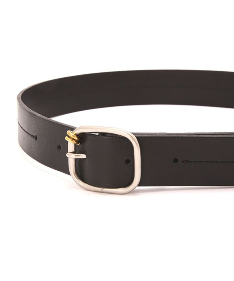 ETRE TOKYO - ブラスリングバックルセンターステッチベルト (BLACK