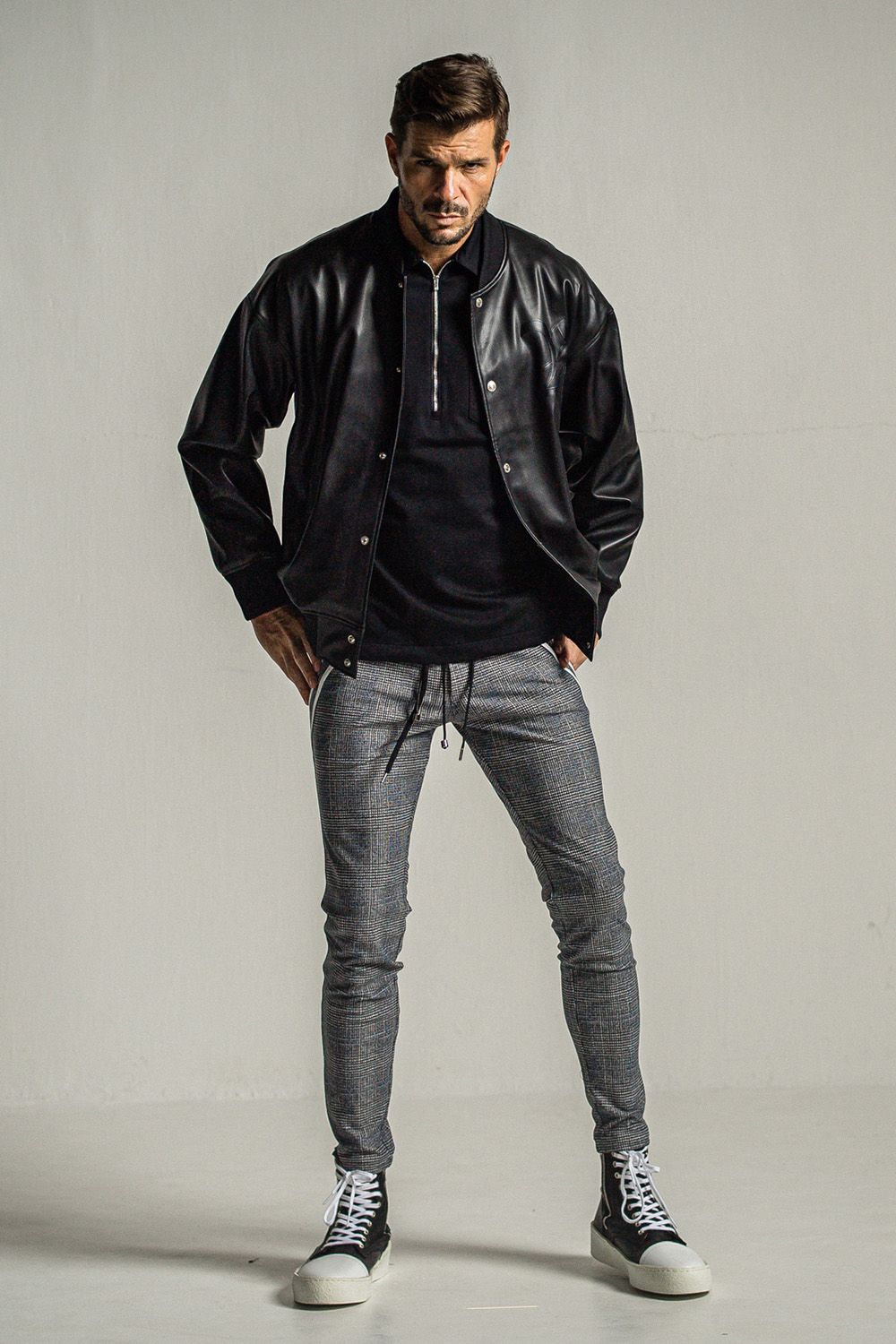 RESOUND CLOTHING - LEATHER VARSITY JACKET / レザー バーシティ