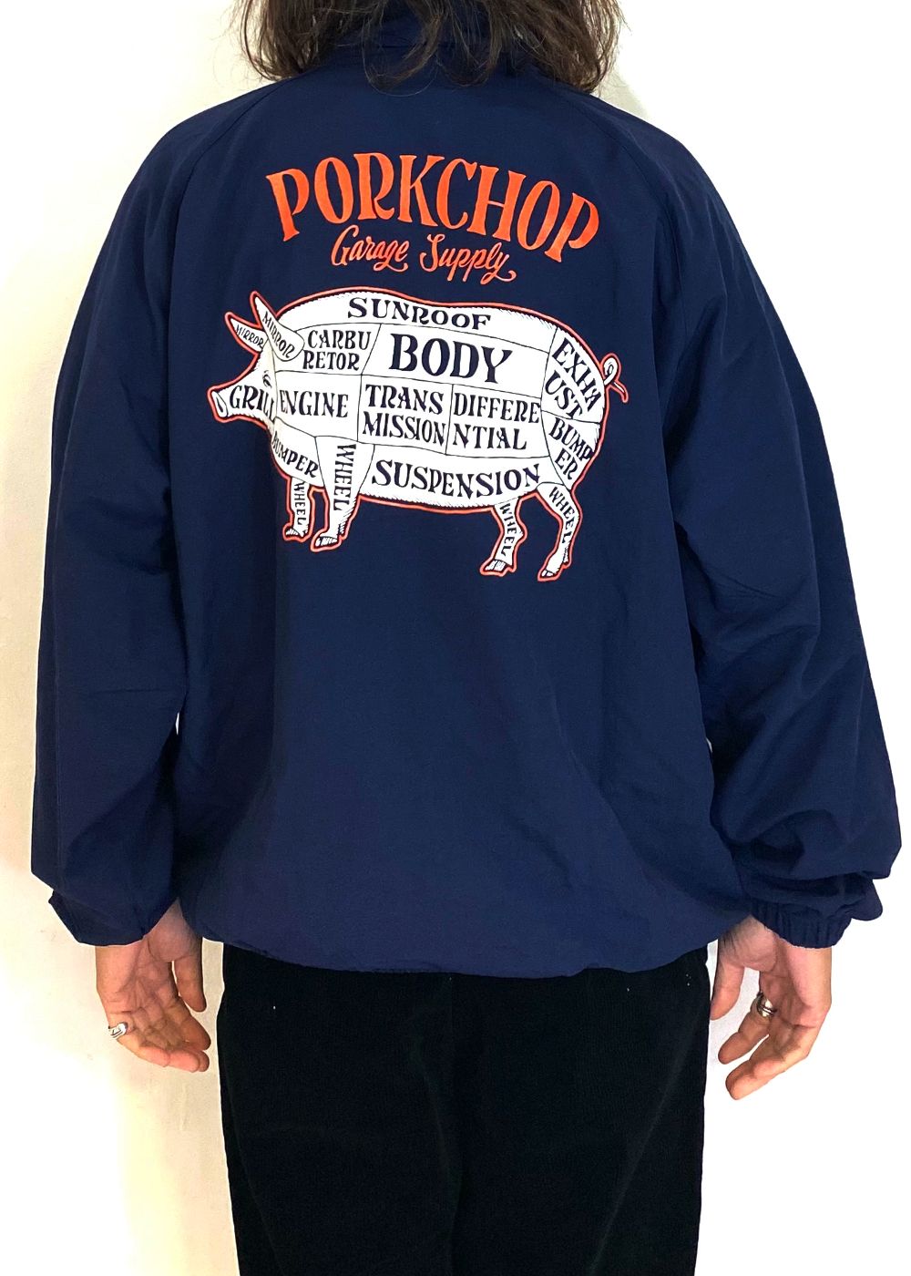 PORKCHOP GARAGE SUPPLY - PORK BACK NYLON JKT (NAVY) / ポークバック