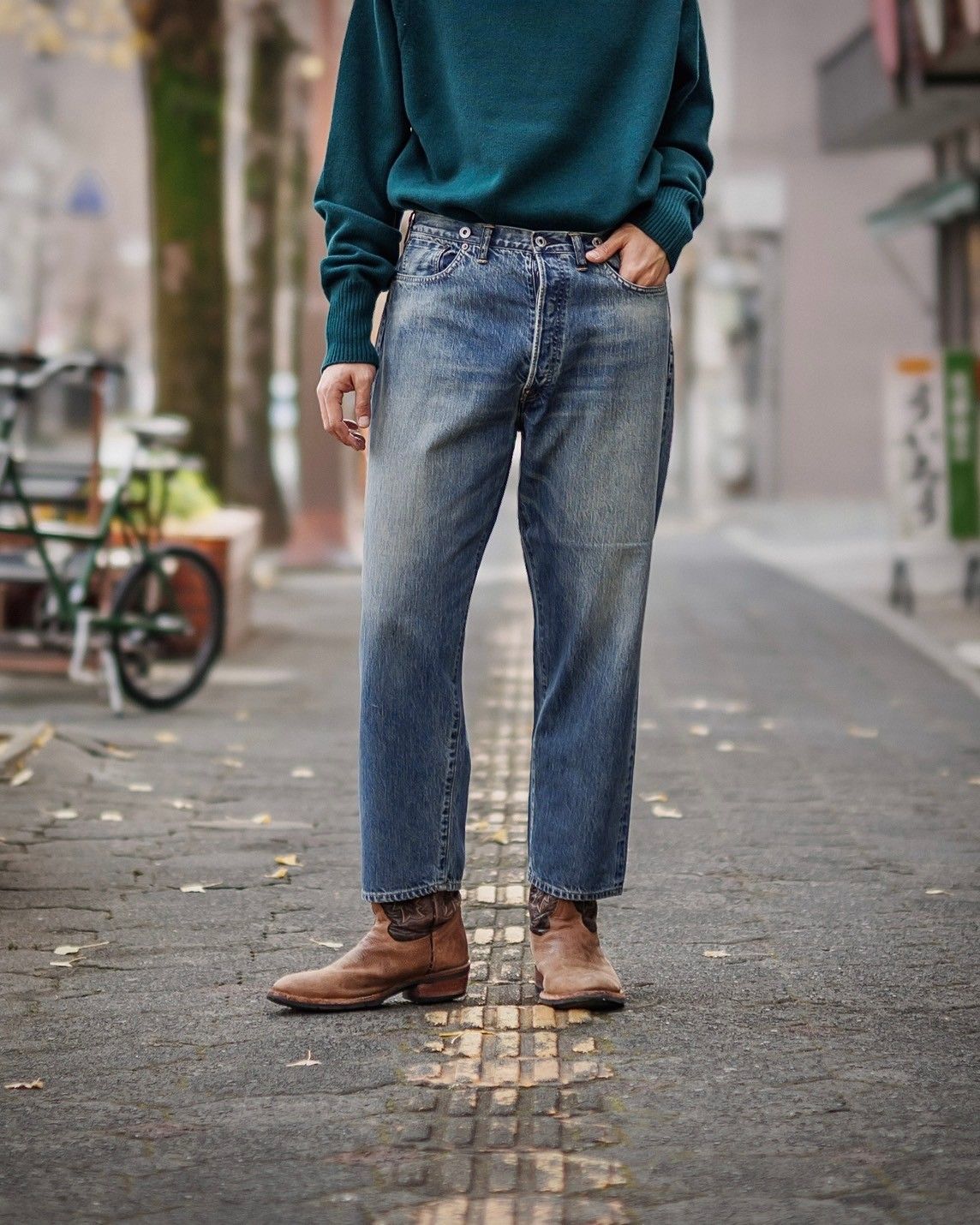 A.PRESSE - アプレッセNo.22 Washed Wide Denim Pants(AP-4003)INDIGO