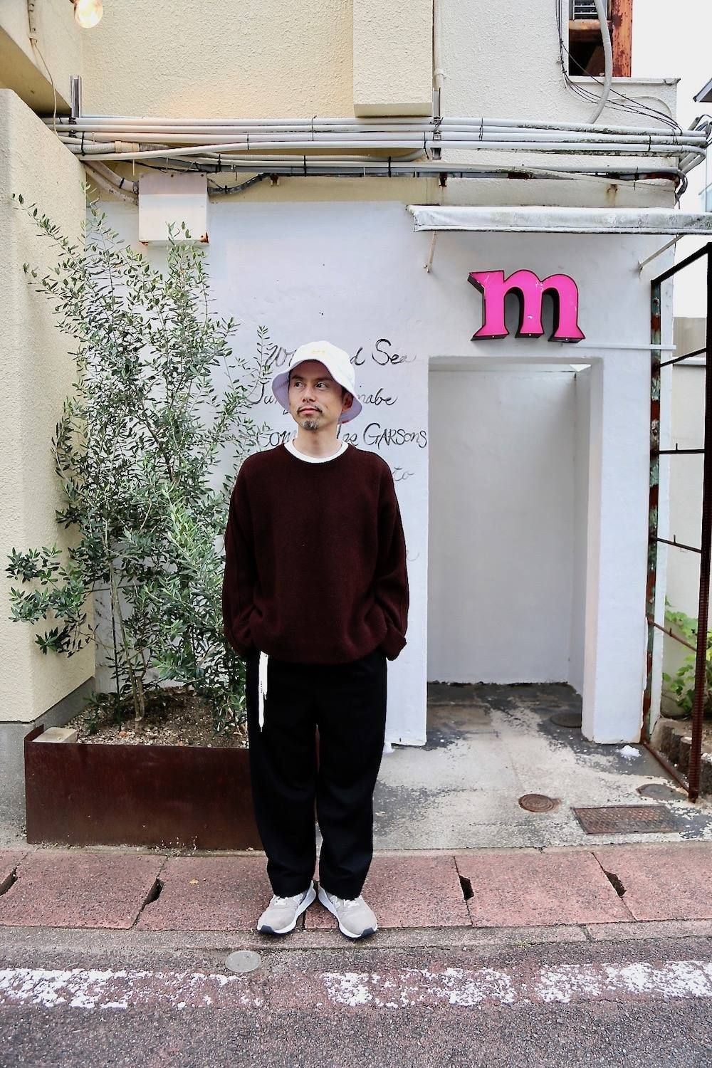 YOKE 7G ALPACA CARDIGAN RIB STITCH KNIT