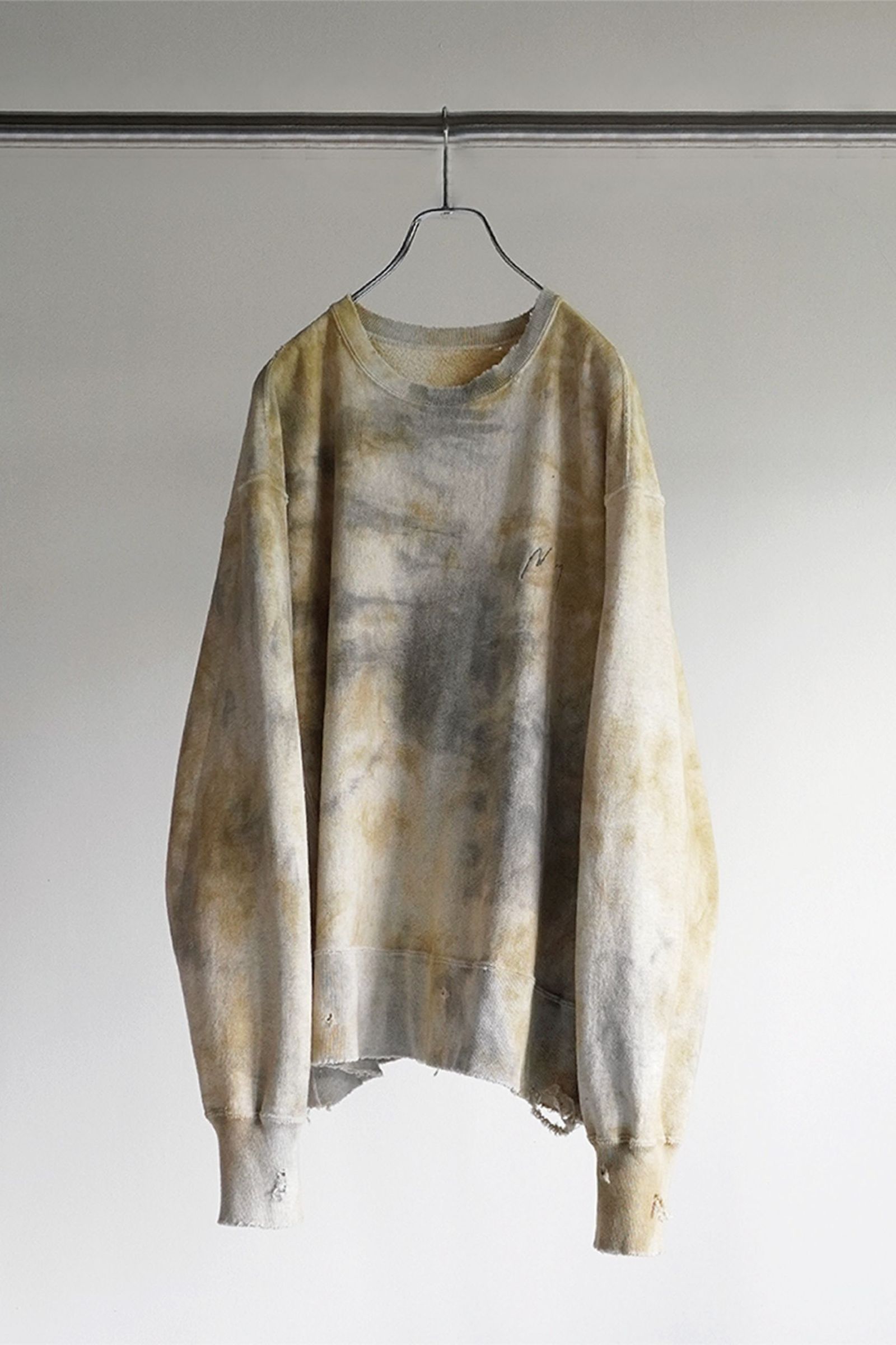 ANCELLM - MARBLING SWEAT SHIRT/BEIGE-BLACK | NapsNote