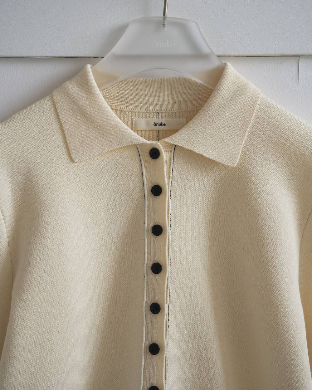ànuke - Linking Knit Shirts (Ivory) / リンキングニットシャツ
