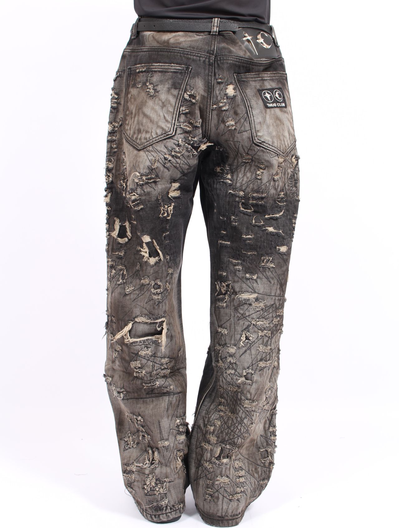 Thug Club - 【25AW】ハードウォッシュド ダメージ デニム パンツ