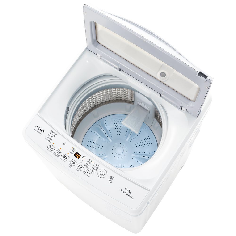 全自動洗濯機 ホワイト AQW-S6RBK(W) ［洗濯6.0kg /簡易乾燥(送風機能