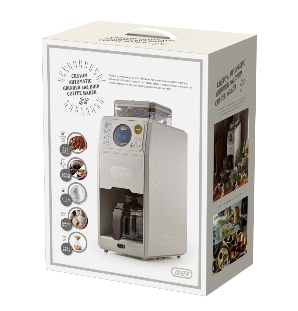 全自動ミル付カスタムドリップコーヒーメーカー Toffy K-CM9-GE ［全
