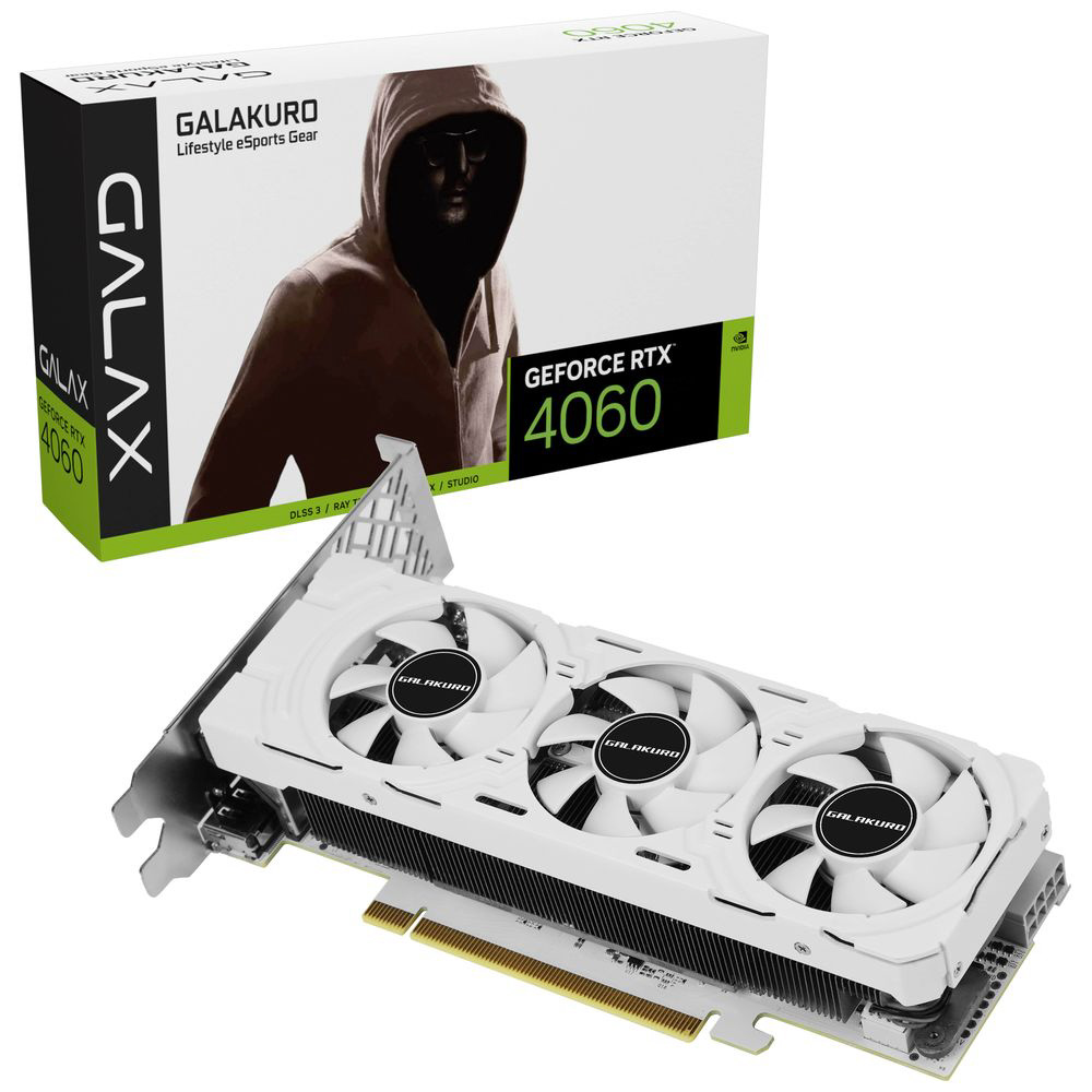 グラフィックボード ホワイト GK-RTX4060-E8GB/WHITE/LP ［GeForce RTX