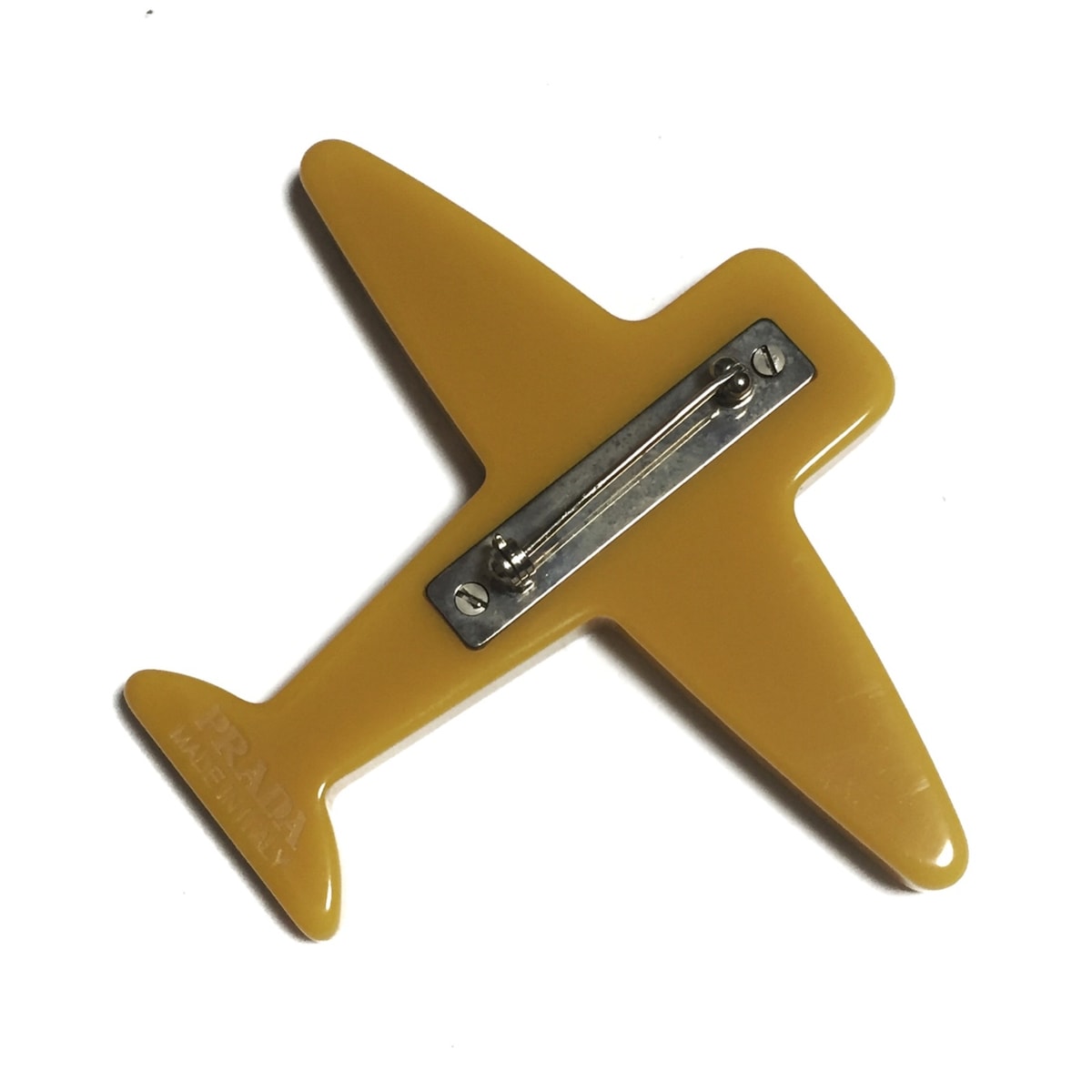 プラダ/ブローチ/イエロー×ダークグリーン×アイボリー/飛行機の買取