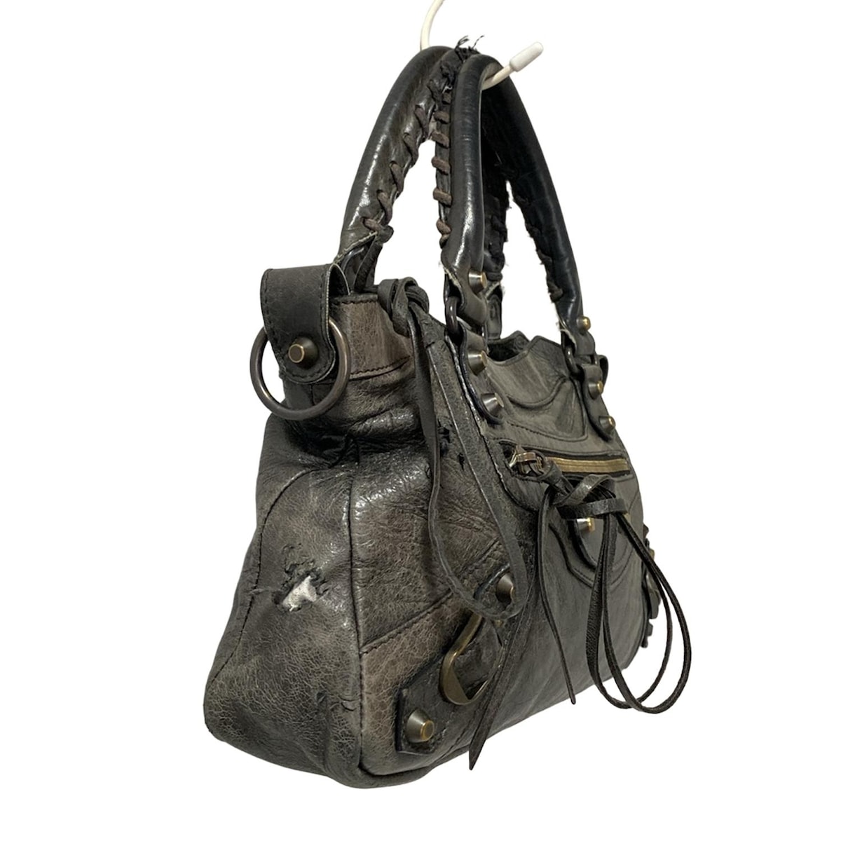 バレンシアガ/ハンドバッグ/ザ・ファースト/ダークグレー/レザー/型番