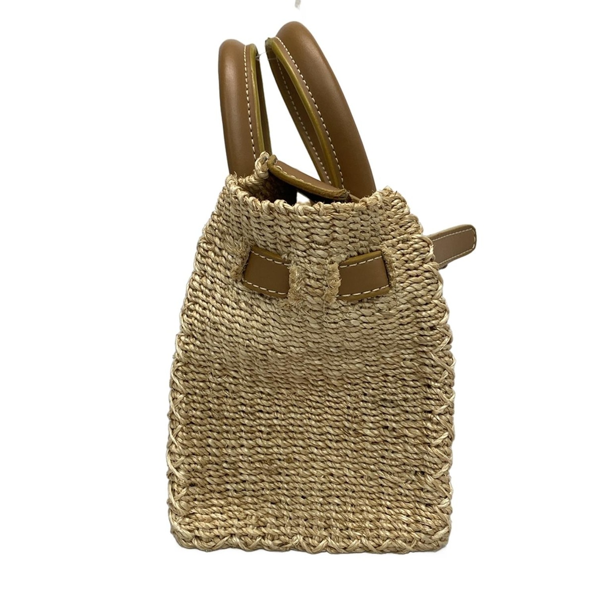 sea(シー) ハンドバッグ - ベージュ×ブラウン レザー（19210075）中古