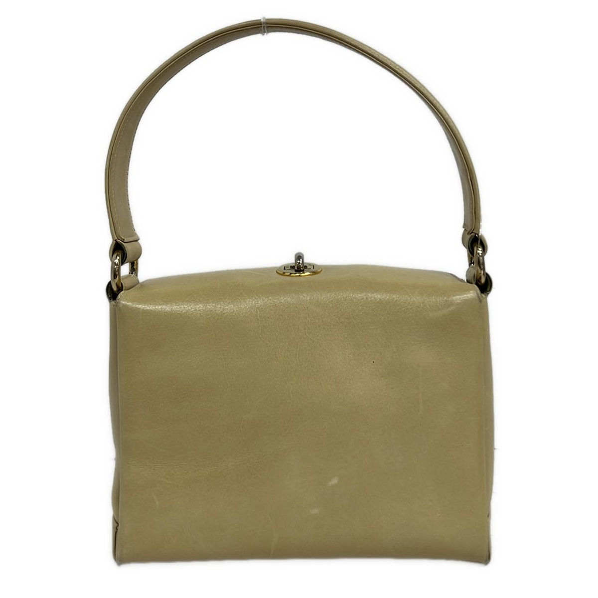 グッチ ハンドバッグ オールドグッチ アイボリー×ベージュ レザー