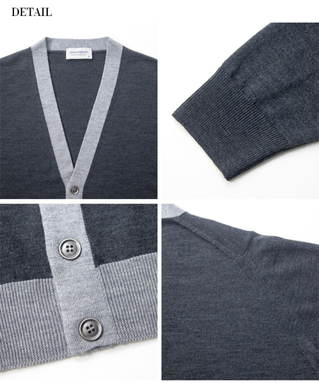 JOHN SMEDLEY ジョンスメドレー LITCOTT バイカラーニットカーディガン