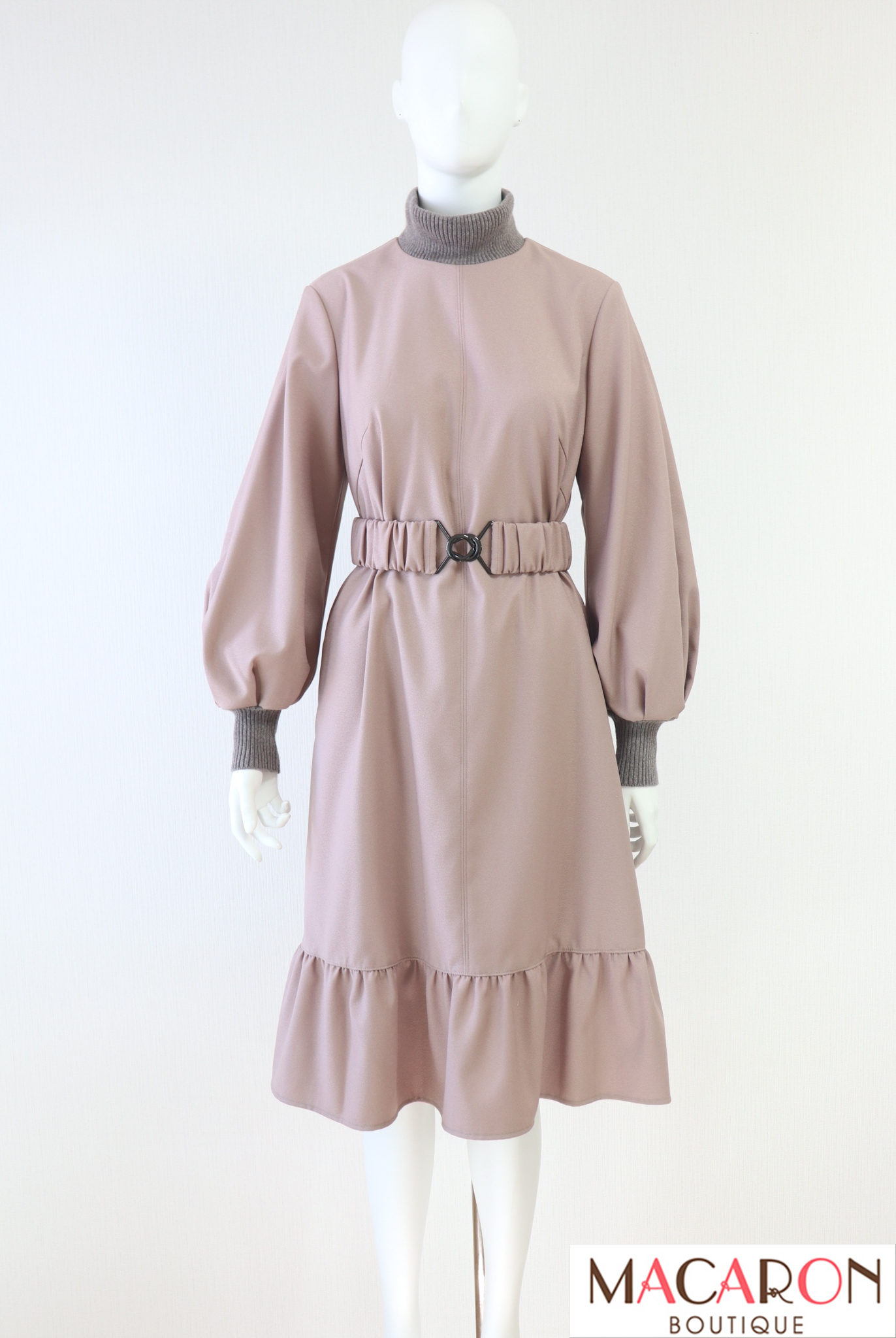 Rene（ルネ） ベルト付ハイネックワンピース 6316680