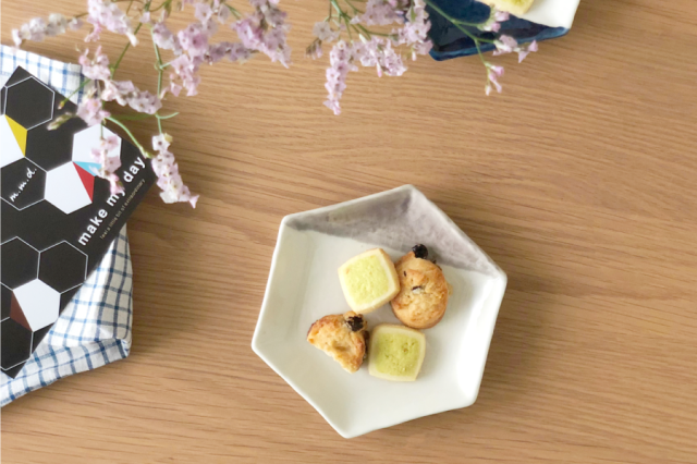 六角形の安定と調和、永く続くという想いをこめて」取皿・中鉢・マルチ