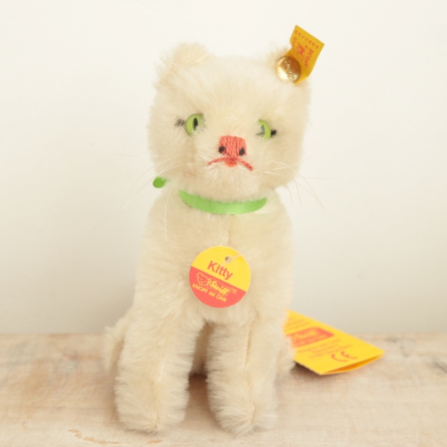 アンティーク シュタイフ ネコ 白猫 Steiff Kitty Cat 12cm