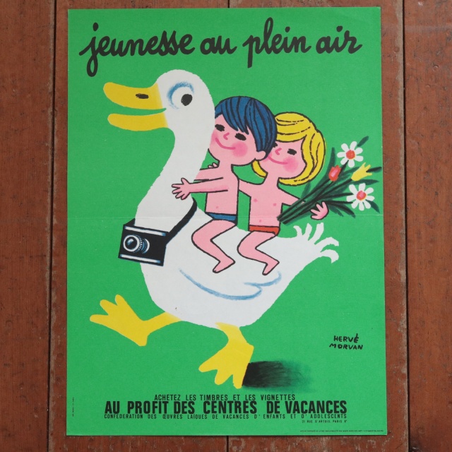 エルベ モルバン ビンテージポスター Jeunesse au plein air 1970年