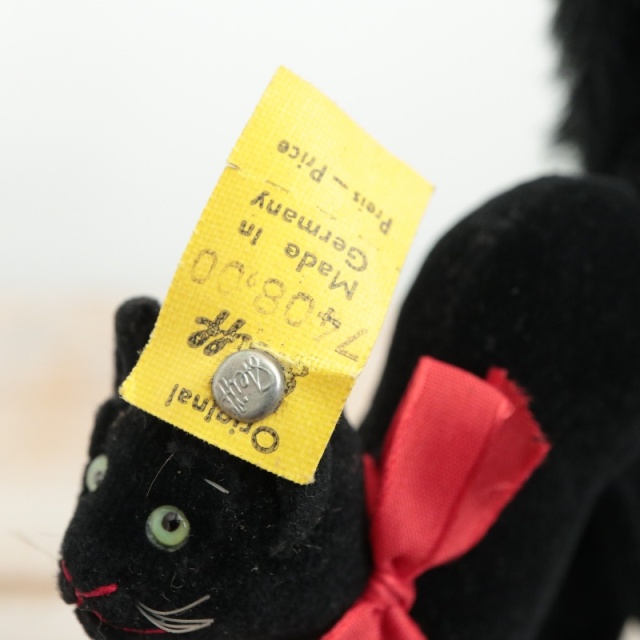 アンティーク シュタイフ 黒猫 Steiff Black Tom Cat 8cm