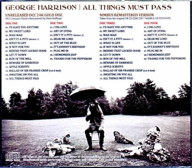 George Harrison ジョージ・ハリソン/All Things Must Pass Unreleased