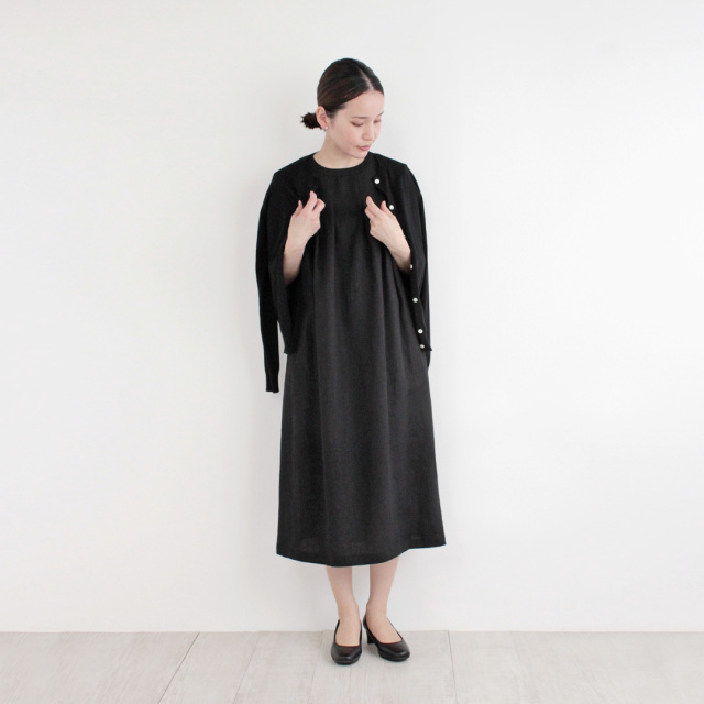 nofl】リトアニアリネンタックノースリーブワンピース 644212040