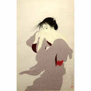 東郷青児「夕焼け空」リトグラフ 東郷たまみ監修・サイン入｜絵画販売