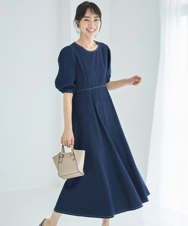 矢野未希子さん着用】デニムステッチワンピース