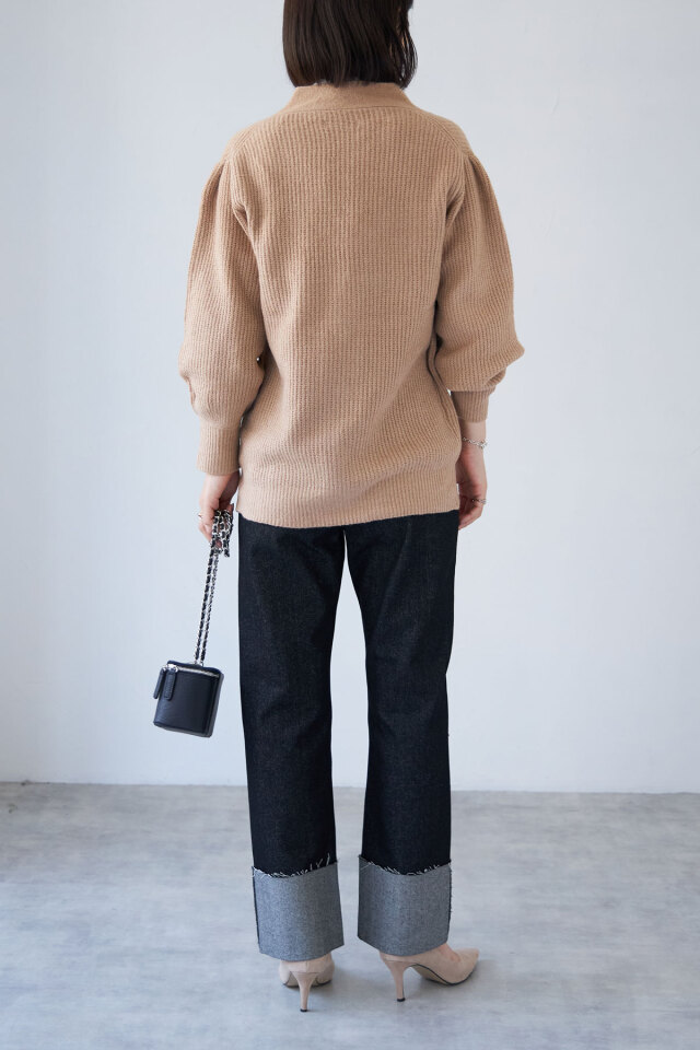 モヘアライクオーバーサイズカラーカーディガン