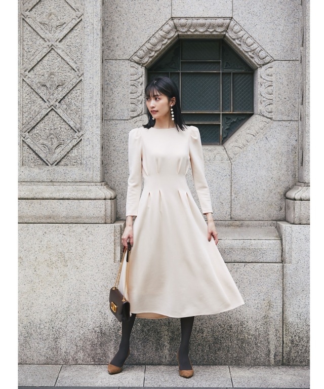 skinholictokyoさんコラボ】ウエストタックフレアワンピース